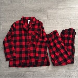 Wondershop Red and Black Checkered plaid women Pajama Set